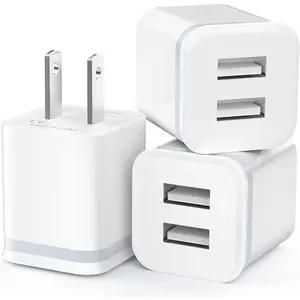 USB Wall Charger,  3-Pack 2.1A 5V Dual Port Cube Power Adapter Plug Block  Box Brick for  14 13 12 11 Pro Max SE XS XR X 8 7 6 6S Plus, Galaxy, , , Android Phones