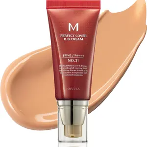 MISSHA M Perfect Cover BB Cream No.23 Natural Beige -Light/Medium with Cool/Neutral Undertone SPF 42 PA +++ 1.69 Fl Oz - Tinted Moisturizer for face with SPF