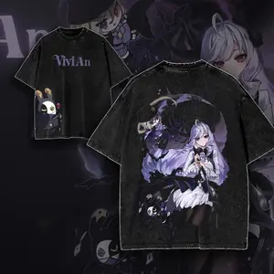 Vivian Zenless Zone Zero ZZZ Game Glitch Graphic T-shirt Streetwear Oversized Bungie Fan Gift Heavyweight Aesthetic Print Unisex Top HRJ