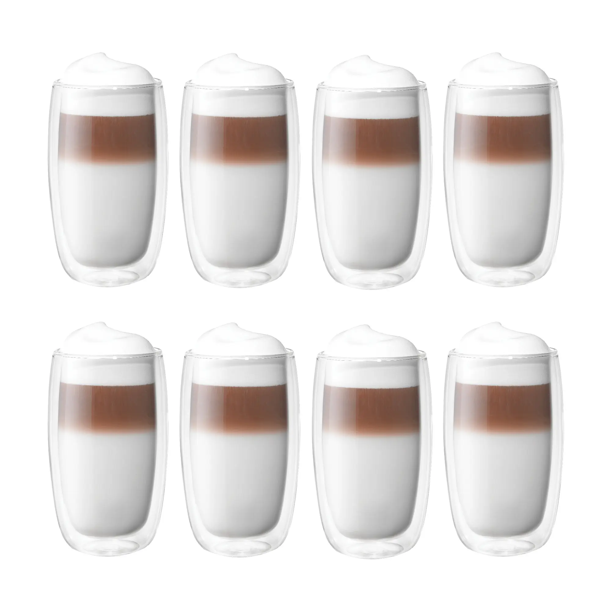 ZWILLING Sorrento 8-pc Double-Wall Glass Latte Cup Set