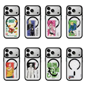 【Black Frame Transparent Magnetic Case】Sakamoto Days Phone Case iPhone17ProMax MagSafe Phone Case 16Pro Shockproof Case Compatible with iPhone15/14/13/12