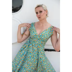 Marie Dress - Aqua Lemon Blossom