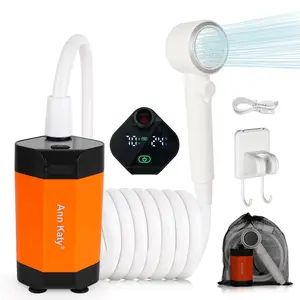 Ann Katy Portable Shower,Camping Shower,Pet Shower,Watering Plants,Car Wash,RV Shower,Suitable for Emergency, Camping, Beach, Travel, Ranch, Truck-- USB Rechargeable with Accessories and Smart Digital Display Summervibes
