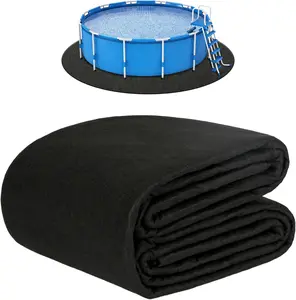10ft Round 280g/ ㎡   Thickened Heavy Duty Pool Liner Pad, Above Ground Swimming Pool Ground Cloth, Under Pool Mat Protector for Pool Bottom, Extend Liner Life
