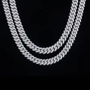 ICEOMG 10mm Iced Out Cuban Link Chain Necklace for Men Women  Gold Silver Plated Hip Hop Jewelry with CZ Stones Valentine's Day Gift for Boyfriend Husband Romantic Couple Jewelry Anniversary Birthday Present Luxury Bling Streetwear Unisex