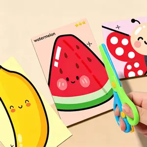 Montessori Paper Cutting Activity Book for Toddlers, 124-Sheet Cute Animal Craft Scissor Training Toy for Preschool Learning & Creative Play (Ages 2-3)