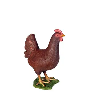 Red Chicken Life Size Statue