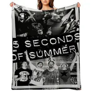 5-Seconds-of-Summer-Flannel Throw Blanket for Girls Boys- Ultra Soft, Anti-Shrink & Wrinkle-Resistant ,Quick-Dry, Machine Washable Cozy Throw ,Perfect Gift for Kids Adults A-100