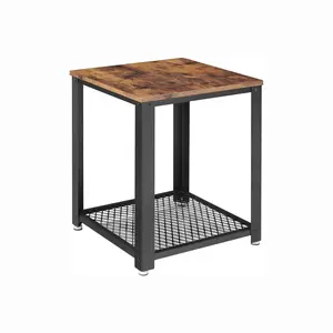 VASAGLE 2-Tier Iindustrial End Table with Storage Shelf