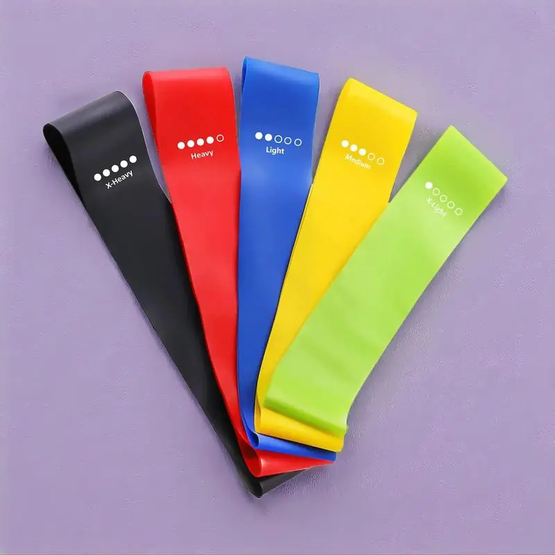 5 Counts/set Mini Loop Resistance Band Set with Storage Bag, Portable Exercise Band, Home Gym Exercise Stretching Training Equipment, Gymtok, Gym Accessories, Home Gym Kit-DBY