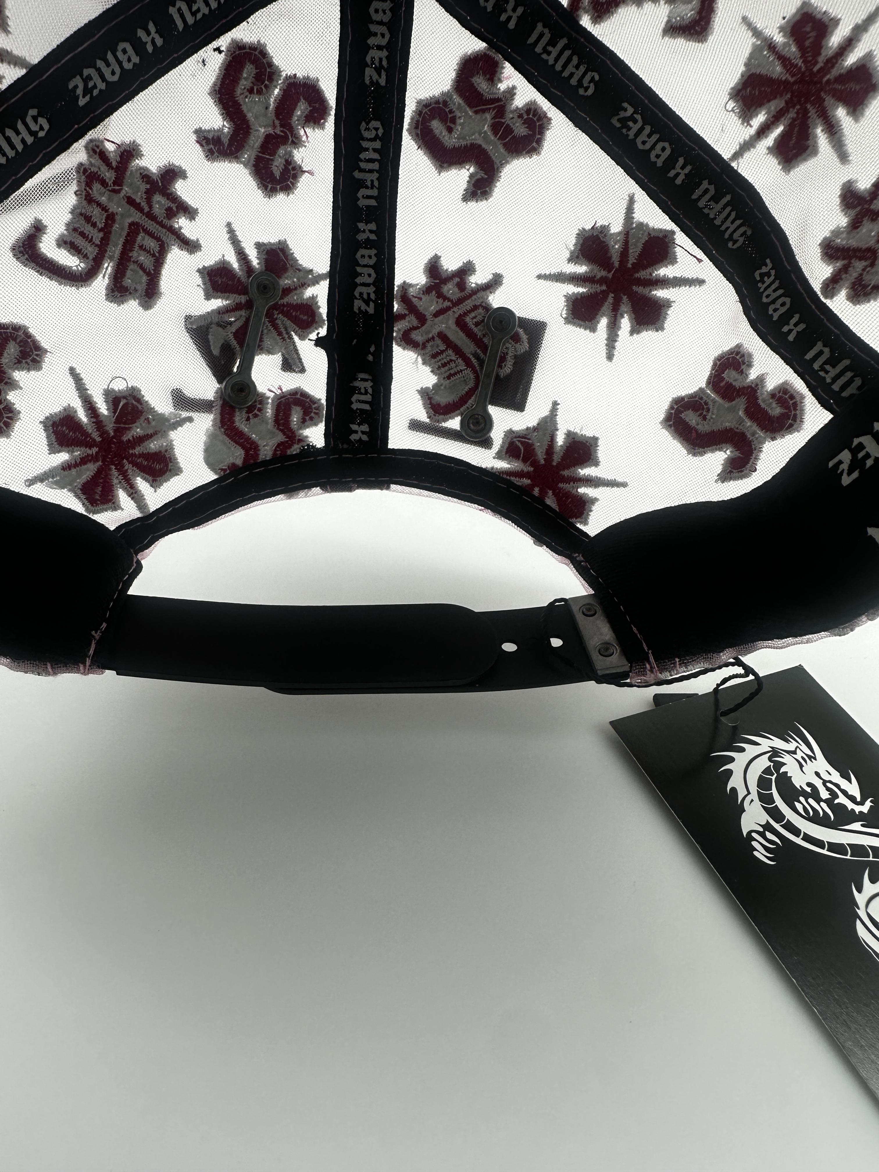 Pink & Black Dragon Embroidery Flat-Brim Cap — Oriental-Style Hip-Hop Baseball Cap: An Essential, Trendy Streetwear Accessory