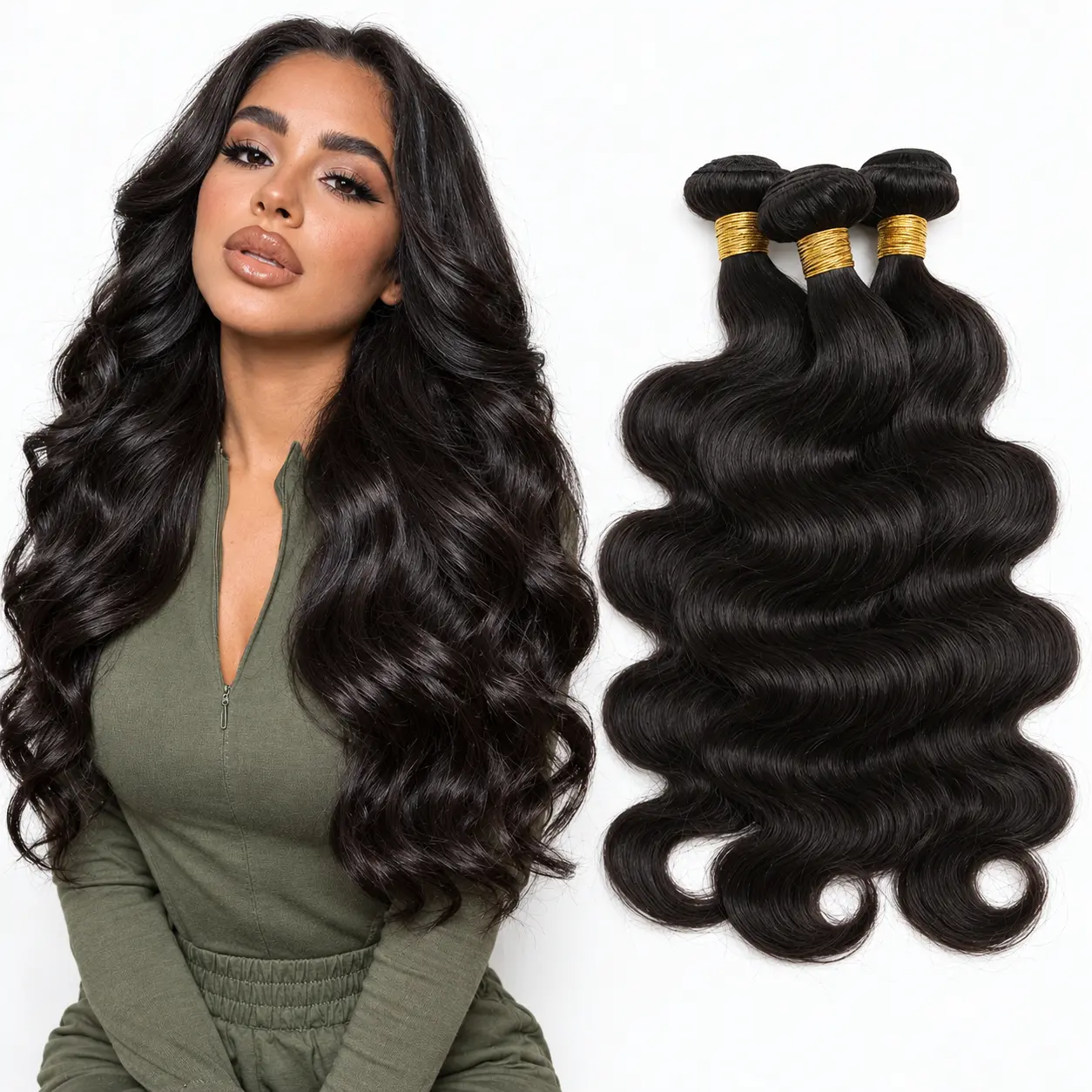 Real Human Hair Bundles - Natural Straight, Body Wave, Deep Wave Hair Pieces Extensions for Sew In and Quick Weaves
