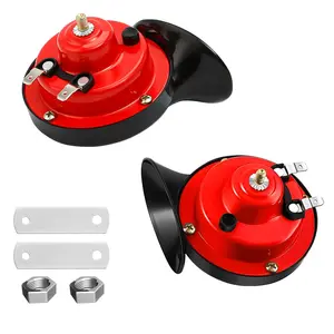 2PCS 60DB Super Loud Truck Horns, 12V Waterproof Air Horns Replacement Kit, Electric Snail Double Horn, Automotive Accessories Universal for Car, Motorcycle, Bike
