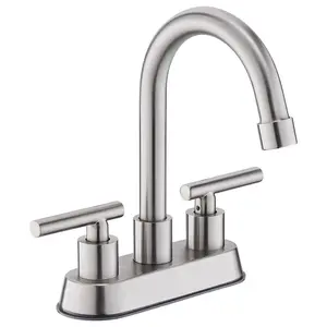 Bathroom Sink Mixer Valve, Fashionable 3-Hole Bathroom Faucet, Dual Handle Basin Tap, Bathroom Mixing Valve, Sink Tap, High Arc Faucet, Double Handle Faucet