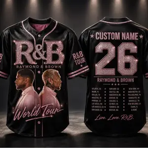 2026 Baseball Jersey, Personalized Concert Tour Shirt, Hip Hop R&B Fan Outfit, Music Merch Gift(not bling)