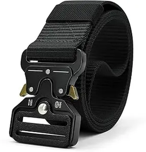 Men's Tactical Belt, Rigger Belt, Utility Nylon Web Waist Work Belt for Men with V-ring Quick-Release Buckle