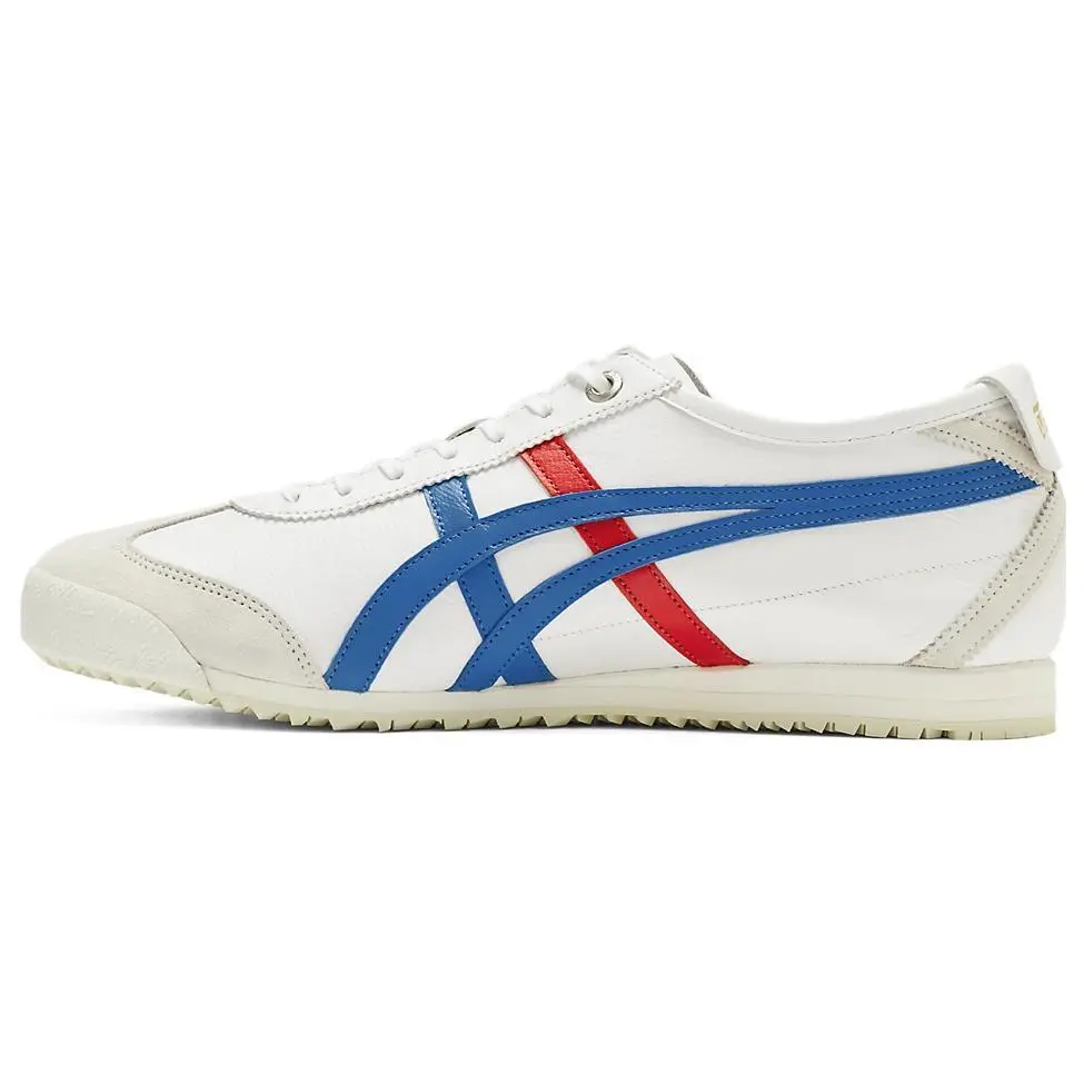 Onitsuka Tiger ASICS Mexico 66 Sd White Directoire Blue Red Trendy Durable Non-slip Low Top Skate Shoes Unisex 1183A872-113