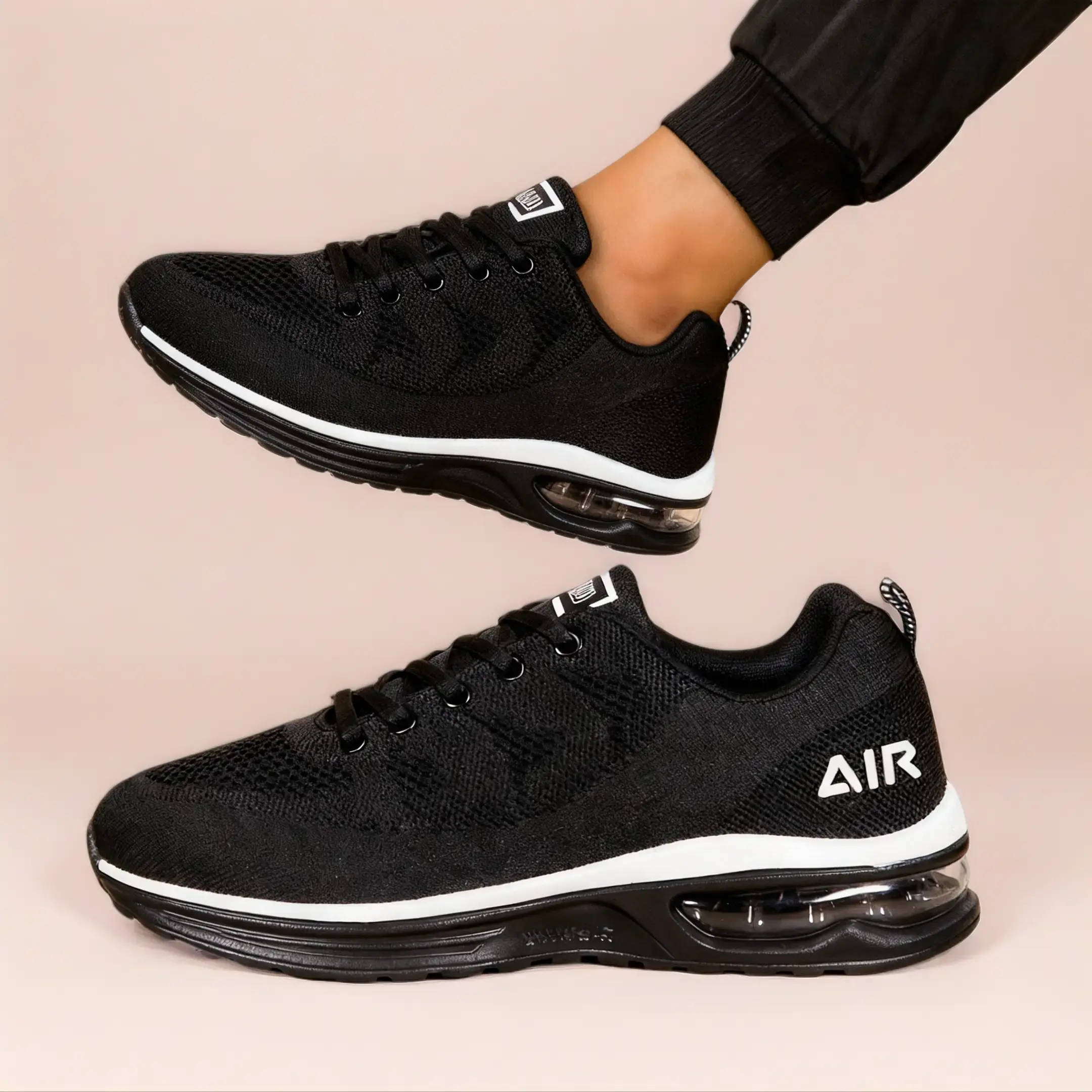 Men's Low-Top Mesh Cloth Athletic Shoes, Lace Up All-Day Casual Trainers with Cushioned Non-Slip Rubber Sole for Running & Fitness, Men’s Shoes, Outdoor Wear, Anti-Slip Support Casual Trainers, Braid, All Day Wear