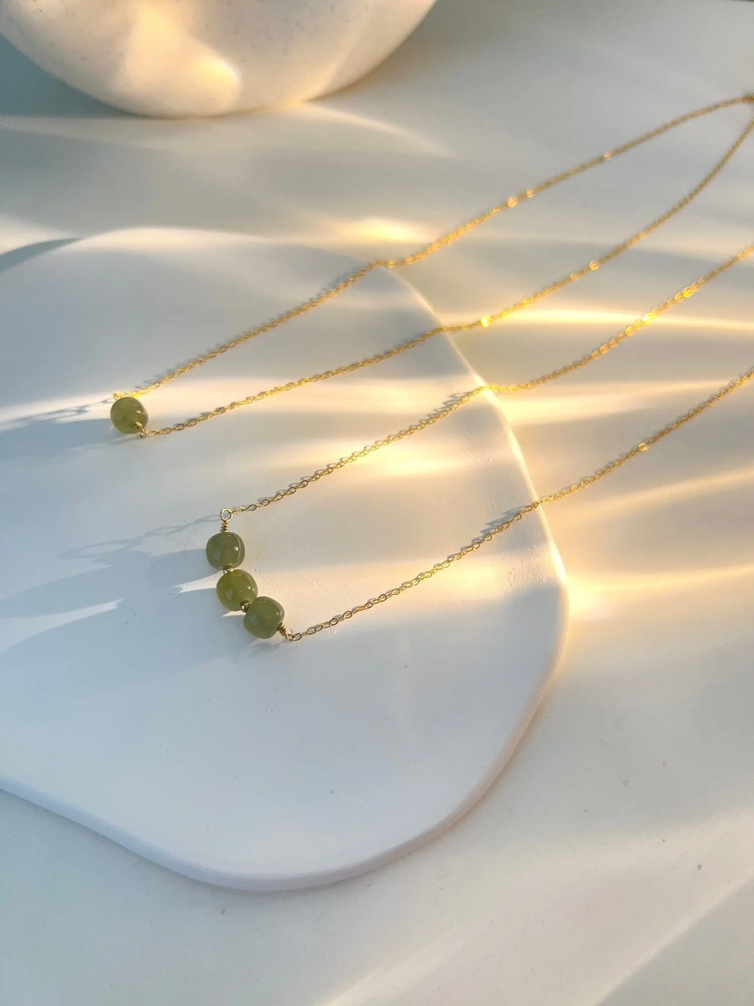 Minimalist Natural Hetian Jade Necklace, Nephrite Dainty Choker with Dainty Gold Filled Chain