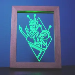 WESHIP Rick & Morty LED Aliens Acrylic 3D Light