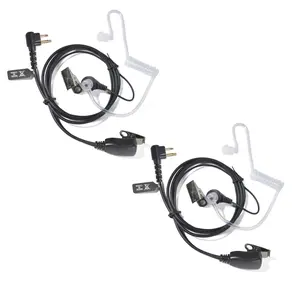 2Pack YNIBST 2 Pin Two Way Radio Earpiece with Swivel Boom Mic Clear PTT,  Acoustic Coil Tube Surveillance Walkie Talkie Headset Compatible with Motorola Walkie Talkie CLS1410 CLS1110  CP200 GP300  RDU4100 Radio for Police Security and Law Enforcement Use