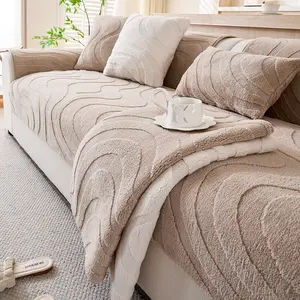 1pc Plush Sofa Cushion, Soft Hand Feel Pet Friendly, Machine Washable Home Protector Cover, Suitable for Office, Bedroom, Living Room, Home Decor Sofa C