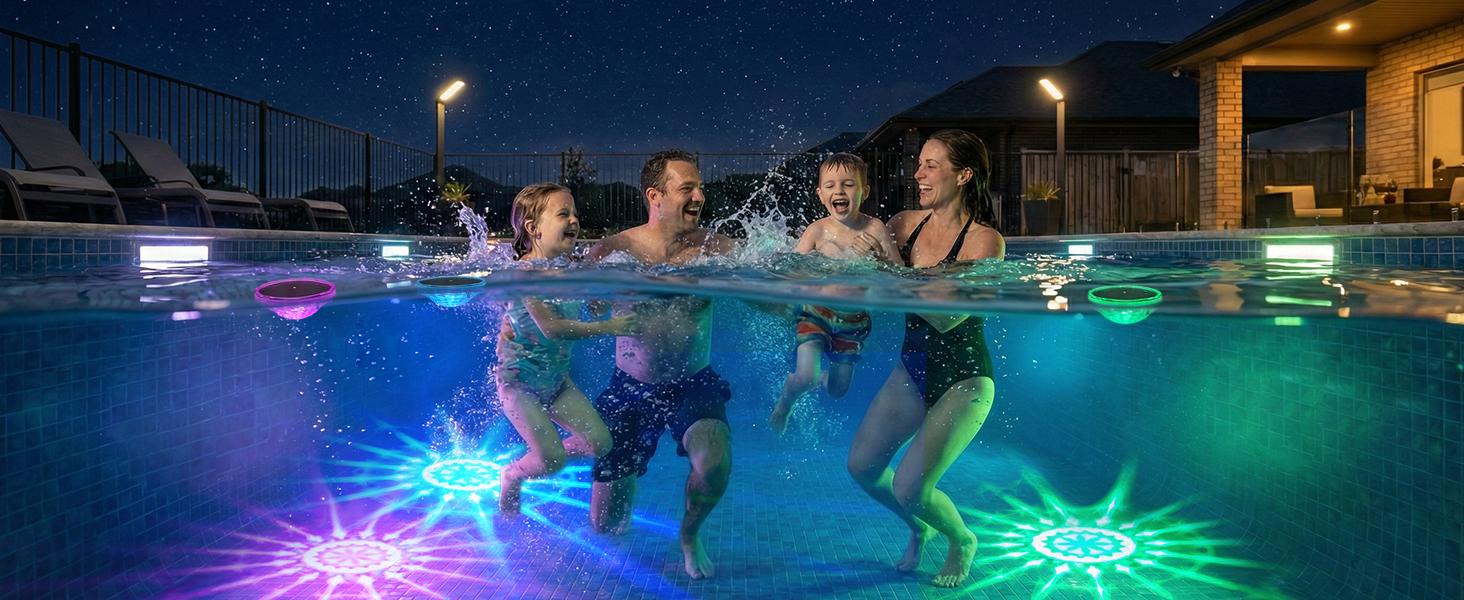 Solar Floating Pool Lights, RGB Pool Lights with Remote Control, IP68 Waterproof for Above-Ground Pools, Pool Parties, Inground Pools & Hot Tubs Solar Floating Pool Lights, RGB Pool Lights with Remote Control, IP68 Waterproof for Above-Ground Pools, Pool Parties, Inground Pools & Hot Tubs