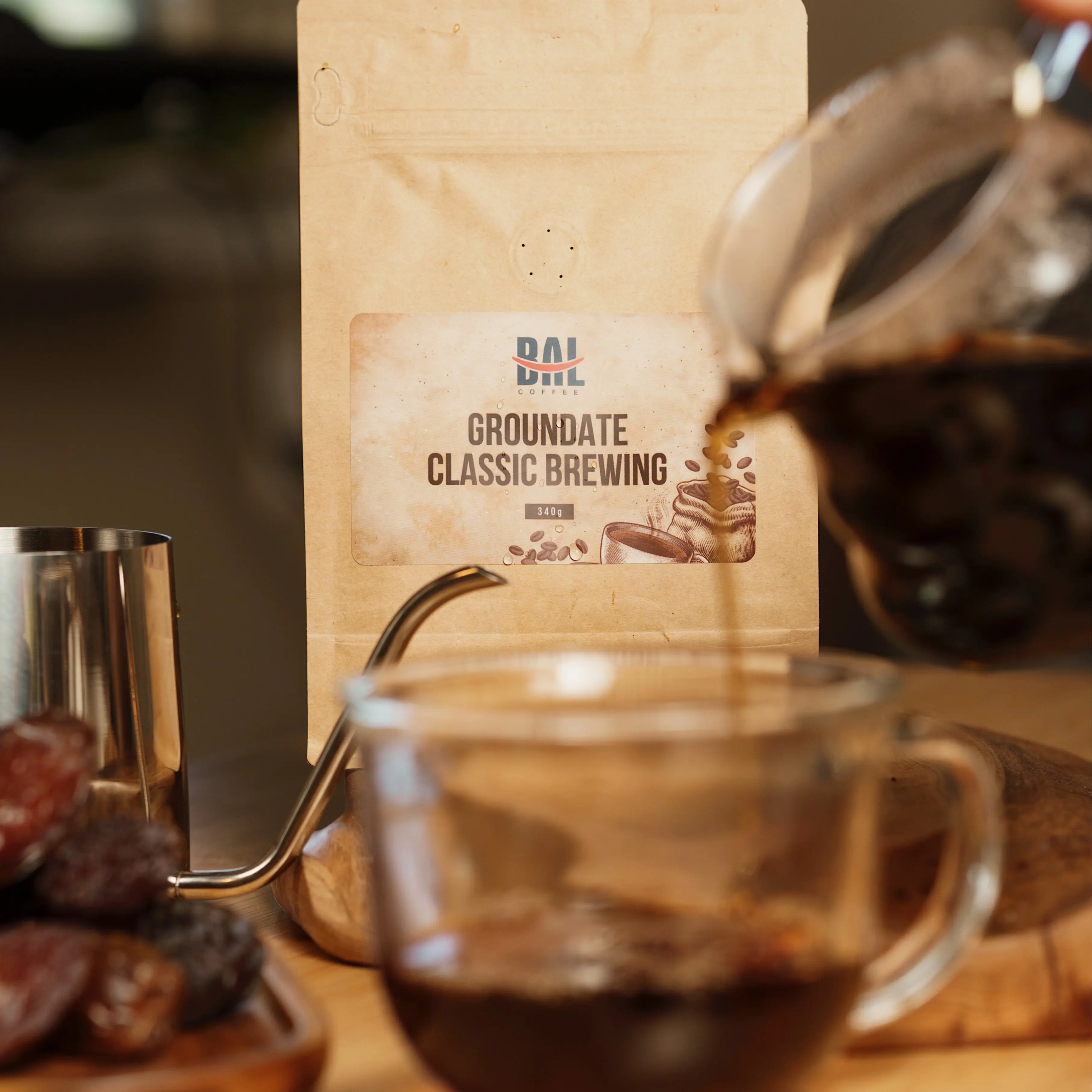 BAL Roasted Ground Coffee Powder - 340g, Natural Coffee Alternative Beverage with Rich Flavor