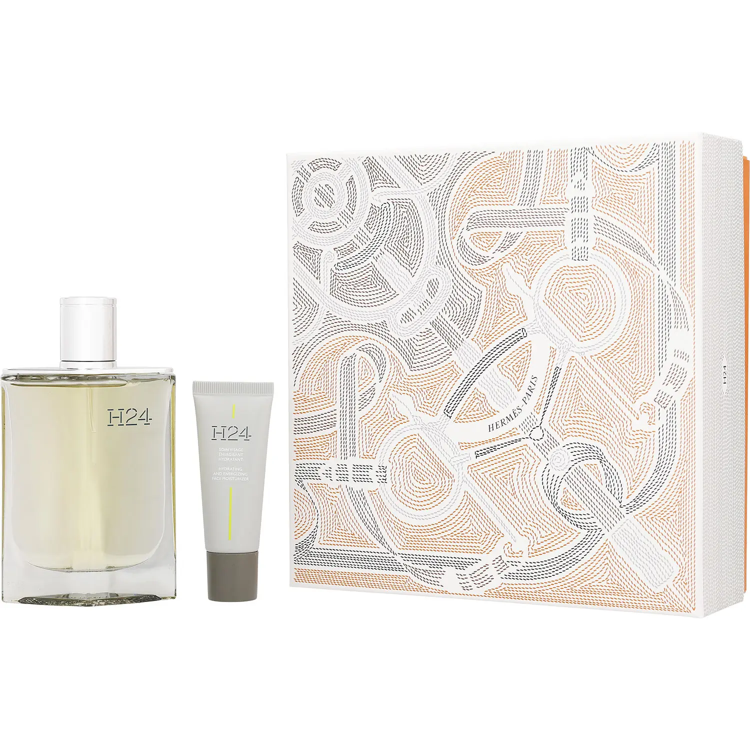 Hermes H24 Set-Eau De Parfum Spray 3.4 Oz & Face Energizing Moisturizer 0.67 Oz For Men Hermes H24 Set-Eau De Parfum Spray 3.4 Oz & Face Energizing Moisturizer 0.67 Oz For Men