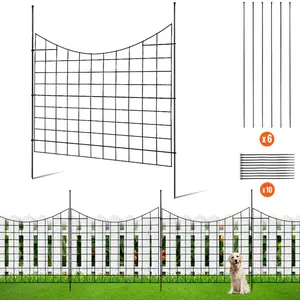 VEVOR Garden Fence, 24in(H)x11ft(L) Animal Barrier Fence, Underground Decorative Garden Fencing with 2 Inch Spike Spacing, Metal Dog Fence for the Yard and Outdoor Patio, 10 PackVEVOR Super Brand Day