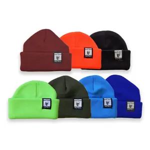 High-Vis Double Roll HGPSCC Beanie, Shallow Fit, 100% Acrylic