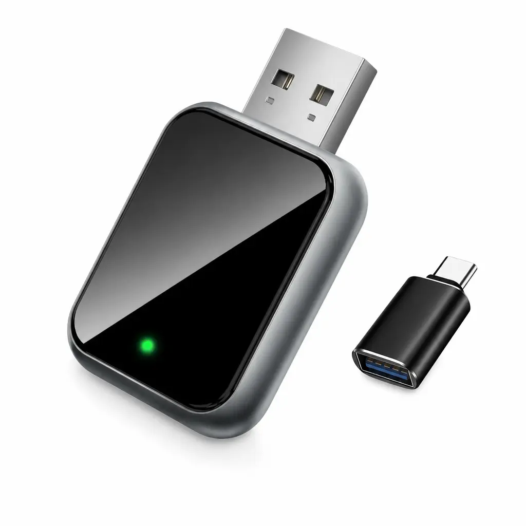 wireless carplay adapter, wireless android auto adapter, 2 in 1 carplay adapter, wired to wireless carplay, carplay dongle, wireless car adapter, android auto wireless dongle, wireless car converter, plug and play carplay, car interior accessories