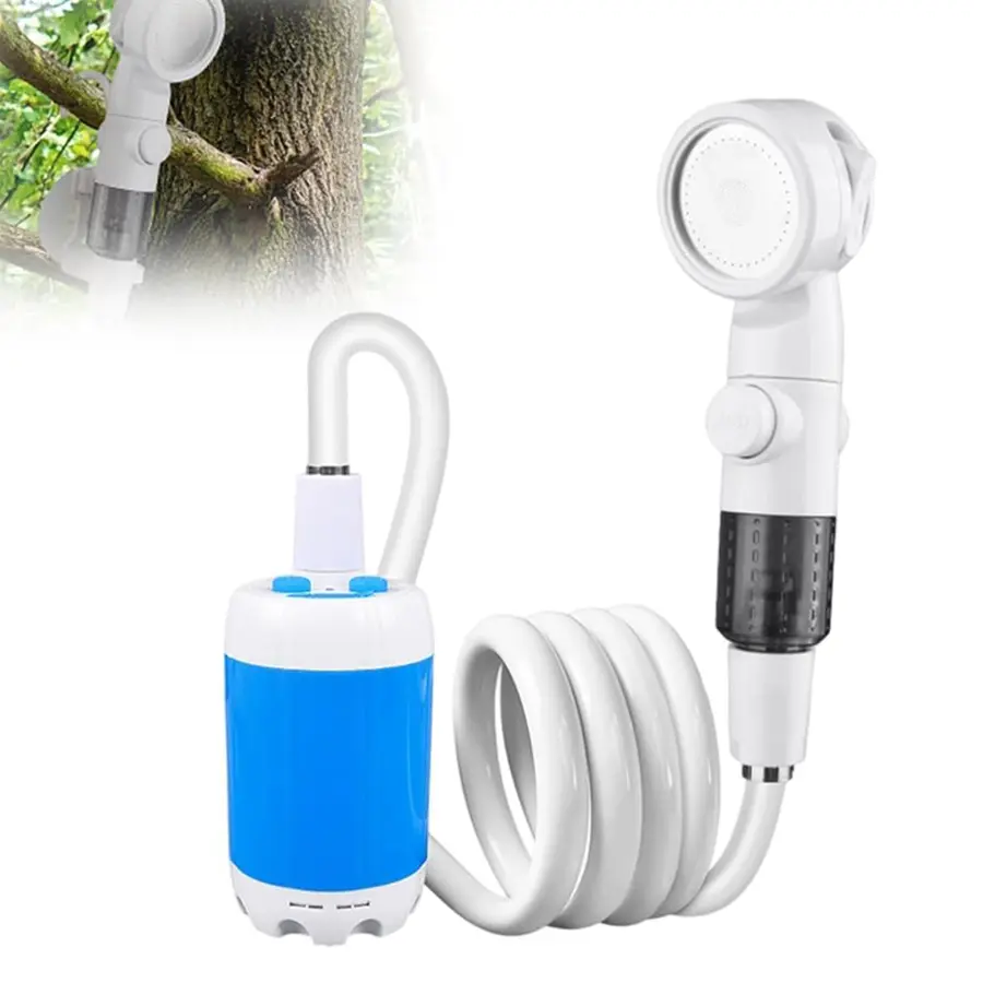 Upgrade Rechargeable Portable Camping Shower Pump, Multiple Spray Modes, USB Charging, Ideal for Outdoor Showers, Camping, RV Travel, Pet & Car Cleaning