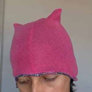 Pink Cashmere Hat Cat Beanie