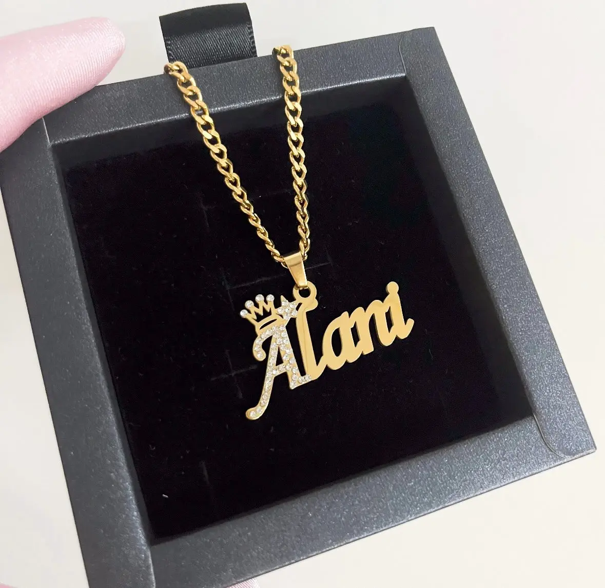 Crowned Star Custom Name necklace