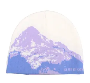 Mountain Peaks Skull Cap Beanie, Purple