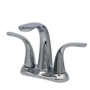 Kauai 2 Handle Centerset Brass Bathroom Faucet with drain assembly