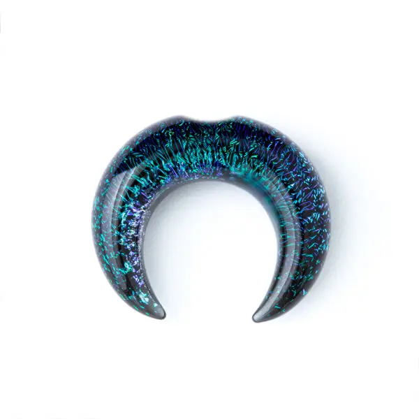 Dichroic Glass Septum Pincher, Handcrafted Large Size Piercing Jewelry for Septum Rings with Vibrant Colors, Septum Rings Piercing Jewelry