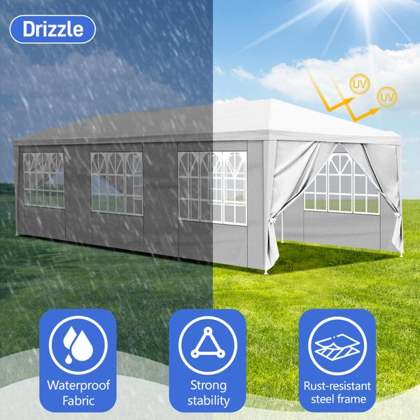 Outdoor Canopy 10 x 10/20/30ft, Party Tents with Removable Sidewalls, Gazebo Shelter for Parties, Outside Waterproof Wedding Canopies