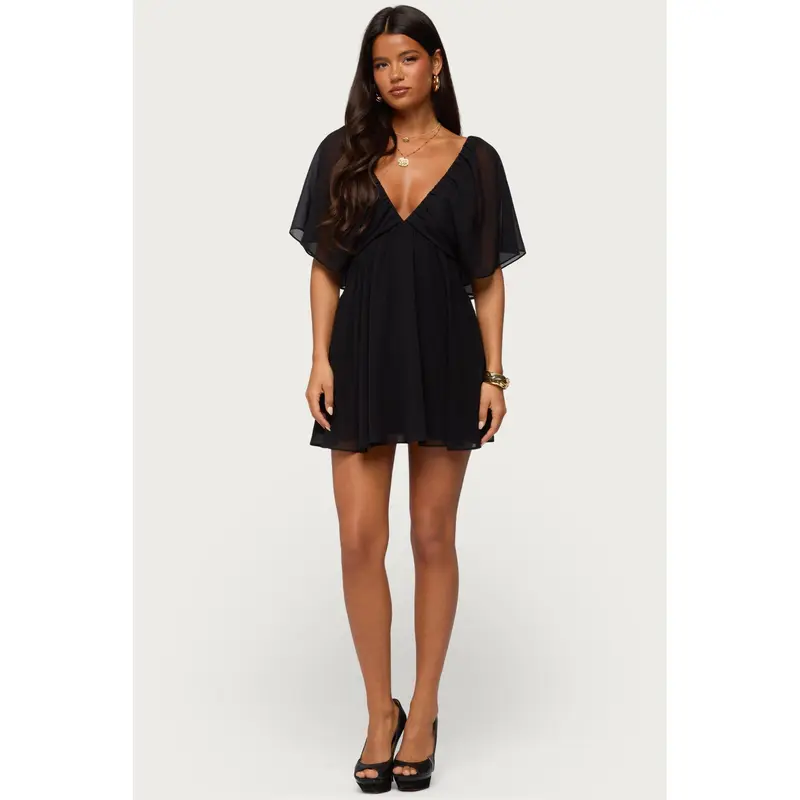 Rosalee Chiffon Babydoll Mini Dress