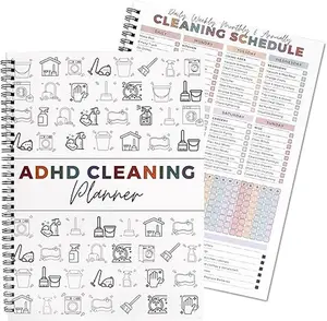 Adhd Cleaning Planner for Adults and Teens Adhd Cleaning and Organizing Planner Cleaning Schedule and Checklist Notebook List Daily Weekly Monthly for Home Chore Chart Adhd Daily Planner
