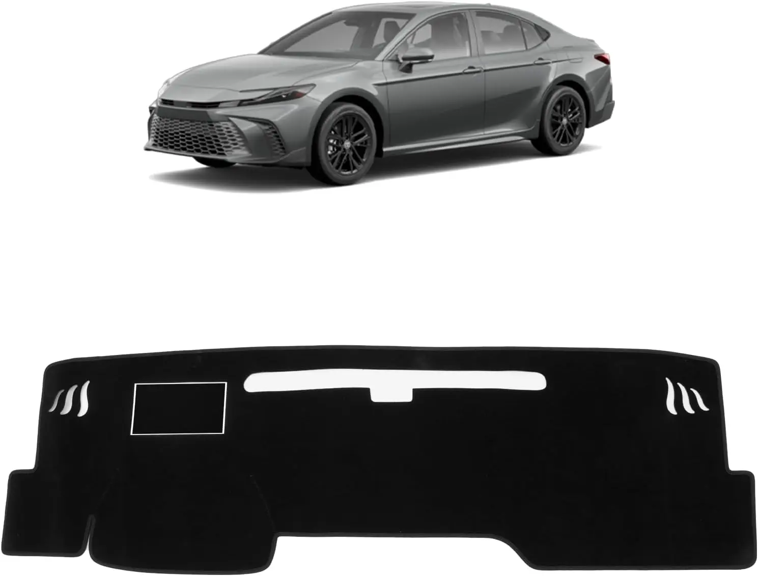 KUST Custom Cutout Velvet Dashboard Cover Mat for Toyota Camry 2025-2026 (Without HUD), Lightweight Anti-Slip Car Interior Guard, Easy Installation, Sun Protection, Blocks UV Rays to Preserve Dashboard, Blocks Sun to Slow Fading, Velvet Fabric