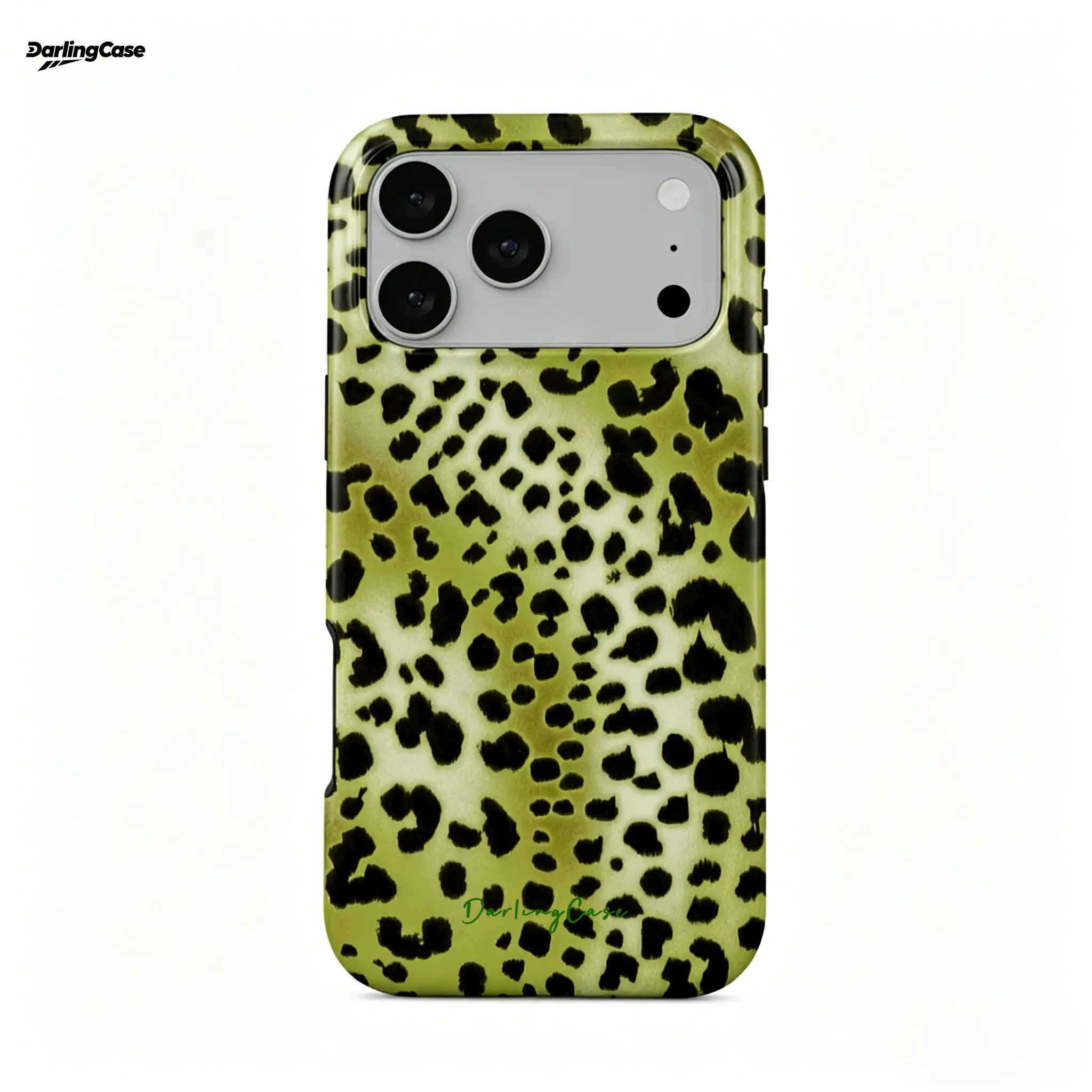DarlingCase Lime Green Leopard Print Phone Case for iPhone 17 Pro Max, Trendy Wild Animal Spotted Pattern, Aesthetic Protective Cover for iPhone 16 15 14 13 12 11, Bold Y2K Style, Fit Case for Women #SummerVibes