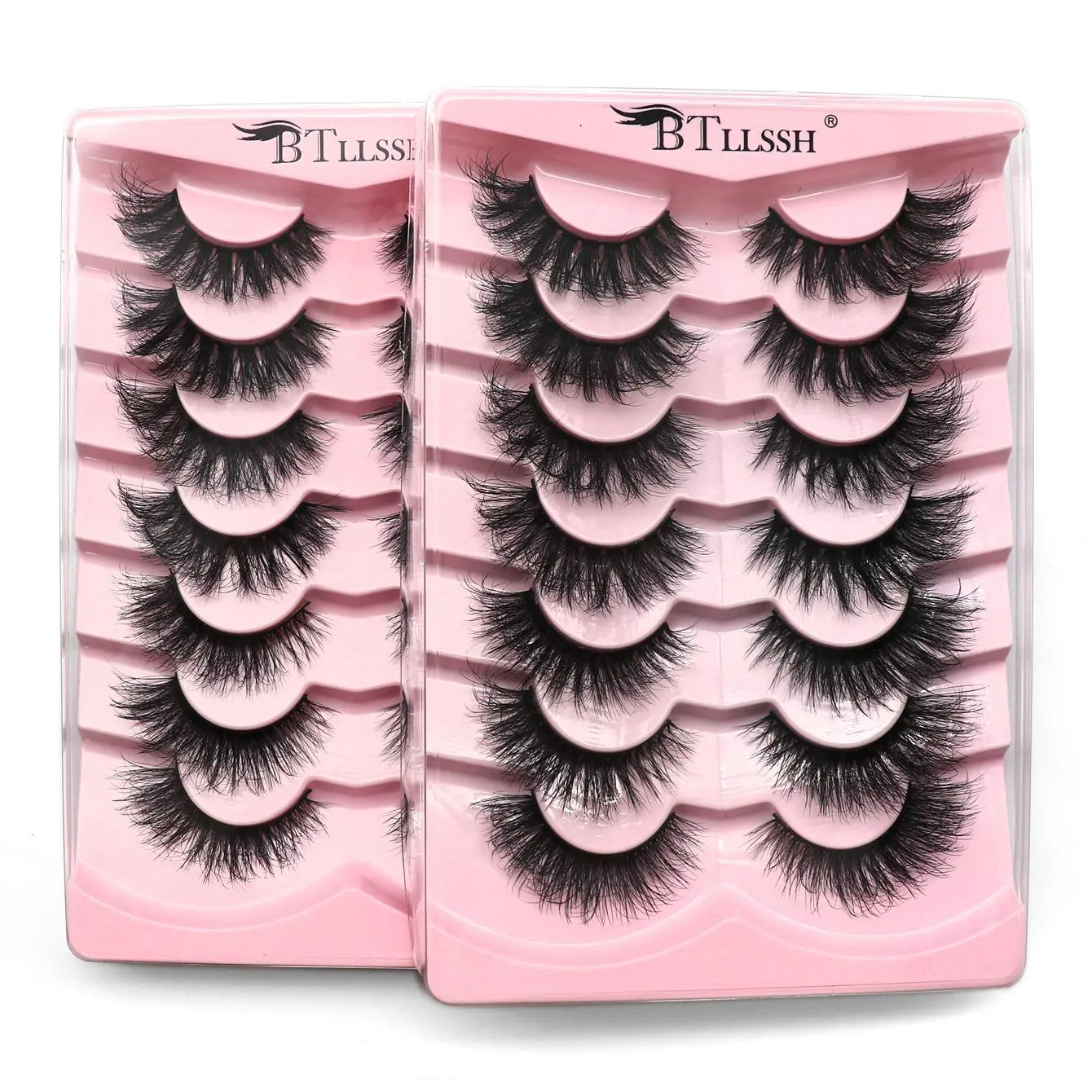Fluffy False Eyelashes, Natural Curling Wispy Faux Cluster Lashes, Volumized False Eyelashes for Women and Girls Eye Makeup Enhancement, Fluffy Eyelash Clusters, Wispy Volume Set