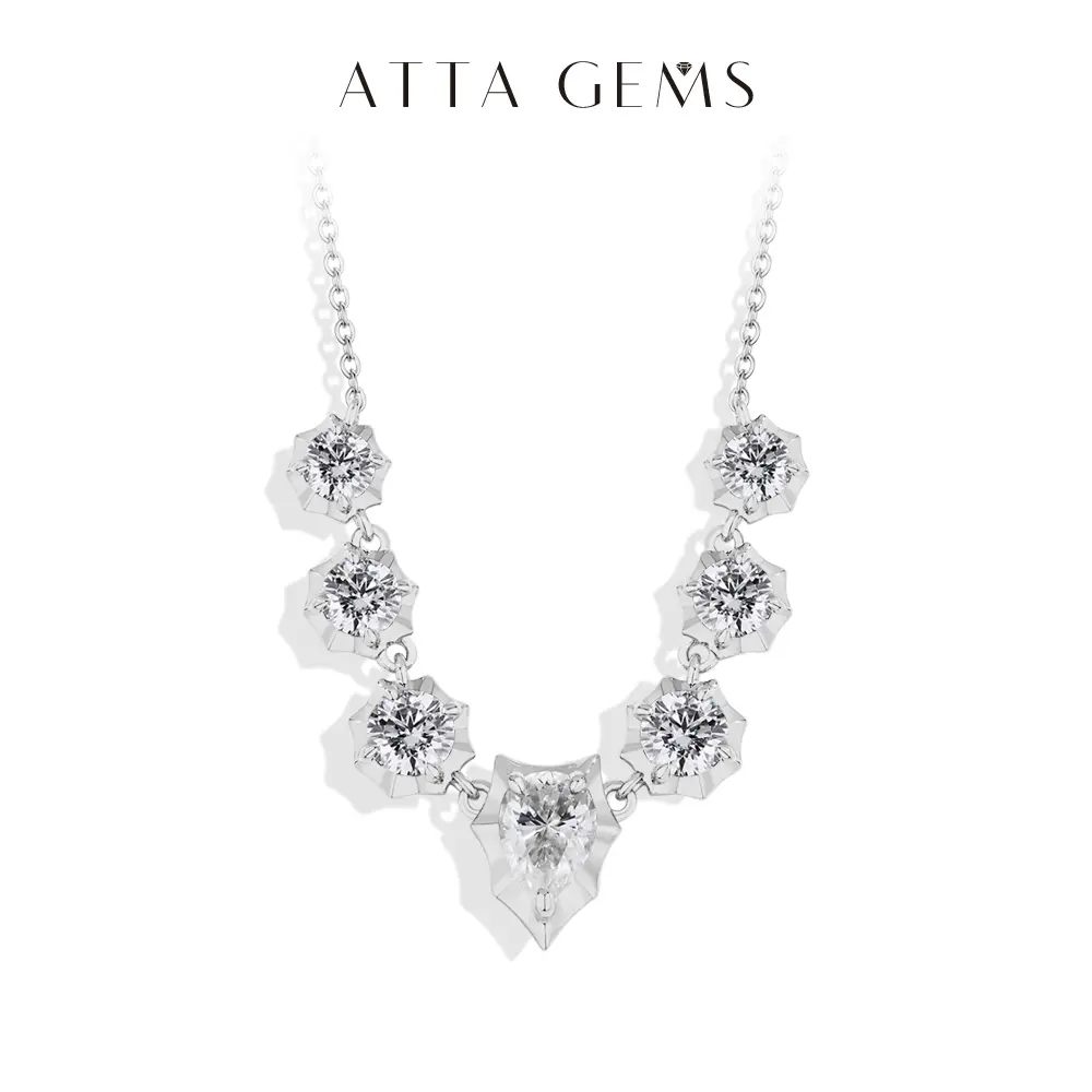 Women's 2.6ct D Color Synthetic Moissanite Pendant Necklace, Star Shine Pendant Design Gemstone Necklace, Light Luxury Jewelry for Wedding Events, N033 summerwins, Decorative Necklace