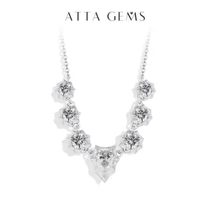 2.6ct D Color Synthetic Moissanite Pendant Sparkling Necklace for Women Light Luxury Wedding Party Luxury Jewelry N033