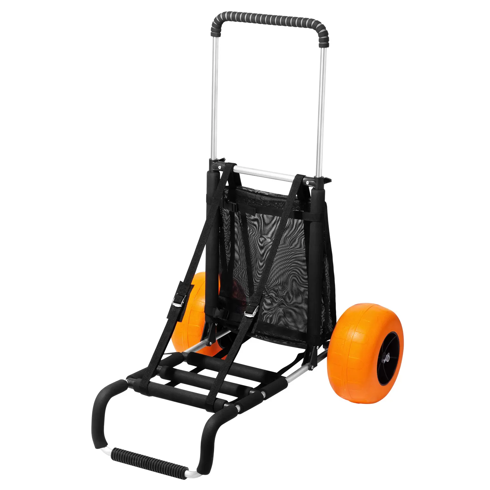 VEVOR Portable Beach Cart, Heavy-Duty Aluminum with 12" PU Foam Wheels, Folding Design and Adjustable Handle, 165 lbs Capacity,camping essentials, Outdoor