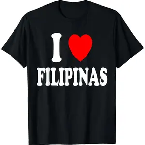 100% Cotton I Heart (Love) Filipinas Philippines Asian T-Shirt