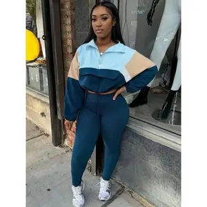 Women’s Two-Piece Solid Color Pullover Set – Top and Pants, Tracksuit Outfit for Autumn/Winter 2024 (2 Pieces)