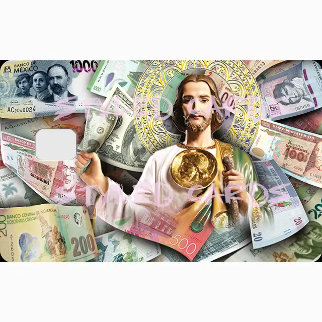 san judas all currency debit card sticker